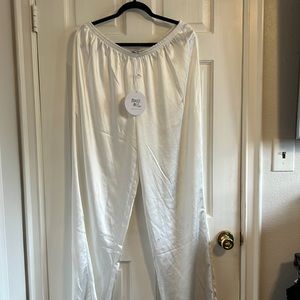 White satin pants from princess Polly